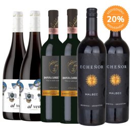   Gazdaságos nemzetközi vörösbor borcsomag (5+1 palack ajándék) 