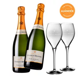   Charles Mignon Blanc de Blancs Champagne csomag ajándék poharakkal NV
