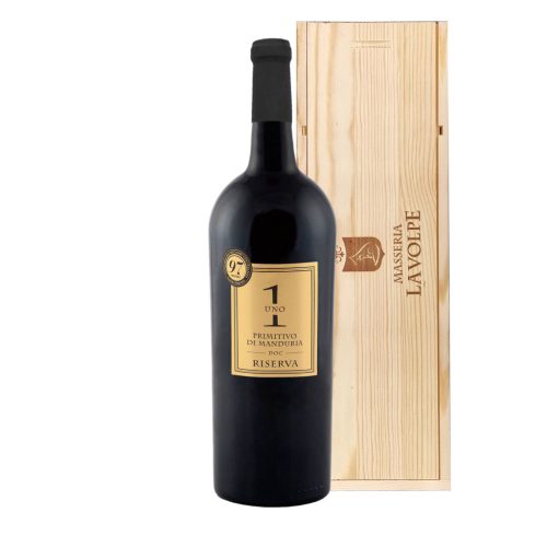 Masseria la Volpe Uno 1 Primitivo di Manduria DOC Riserva 2021 Magnum fa dobozzal